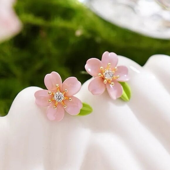 Spring Cherry Blossom Earrings - Picture 1 of 6